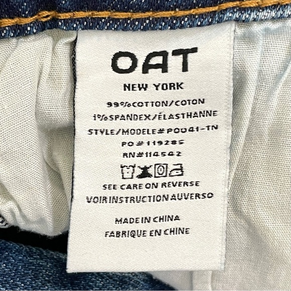 Oat New York Slim Wide Leg Crop Mid Rise Slouch Kick Boot Jean Medium Wash 26 - Picture 9 of 10